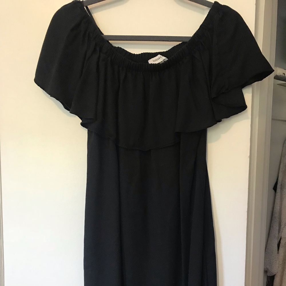 Off the shoulder black sugar lips dress